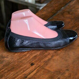 JOSEF SIEBEL ( 9-9.5 ) PIPPA Ballet Flat Blk Leather/Black Patent Leather Toe
